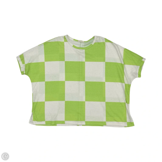 Top Short Sleeve By Clothes Mentor In Green & White, Size: 1x