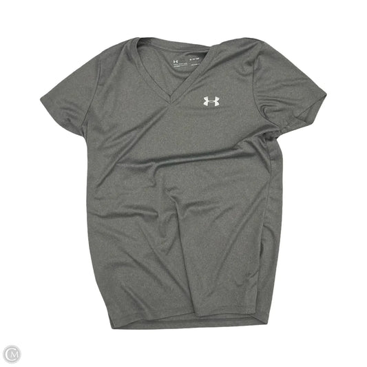 Athletic Top Short Sleeve By Under Armour In Grey, Size: M