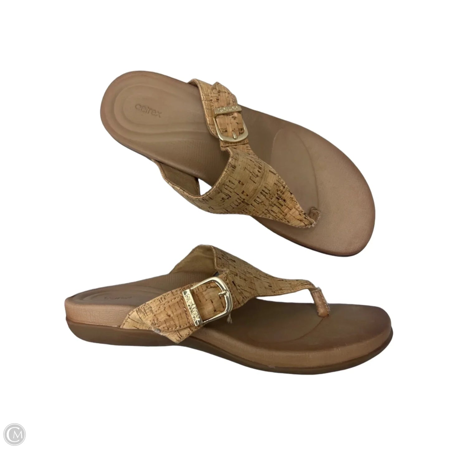 Sandals Flip Flops By Aetrex In Tan, Size: 8.5