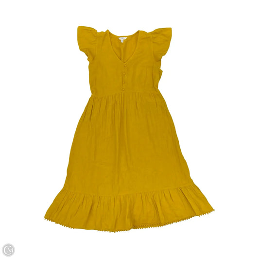 Dress Casual Midi By Time And Tru In Yellow, Size: M