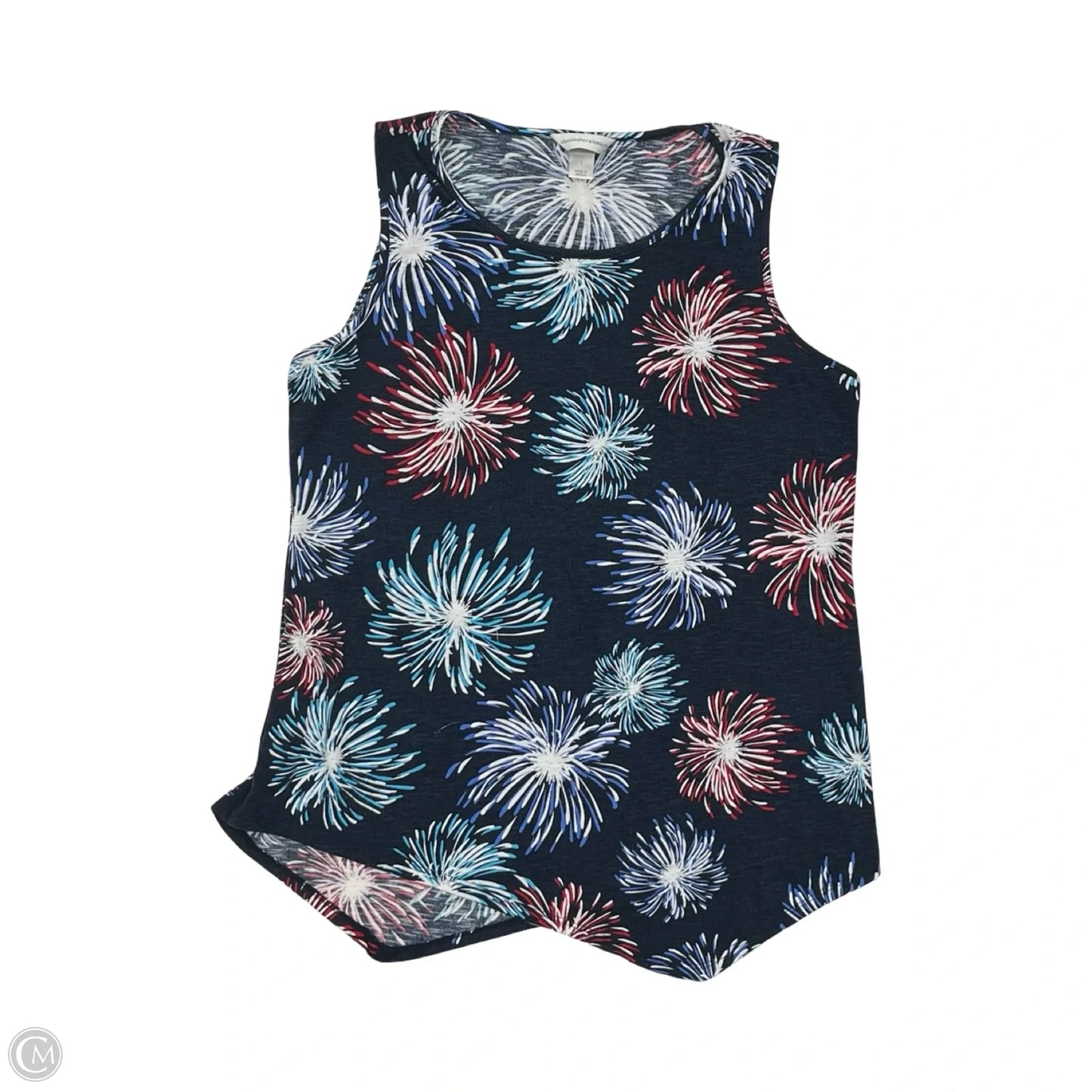 Top Sleeveless By Christopher And Banks In Blue Red & White, Size: L