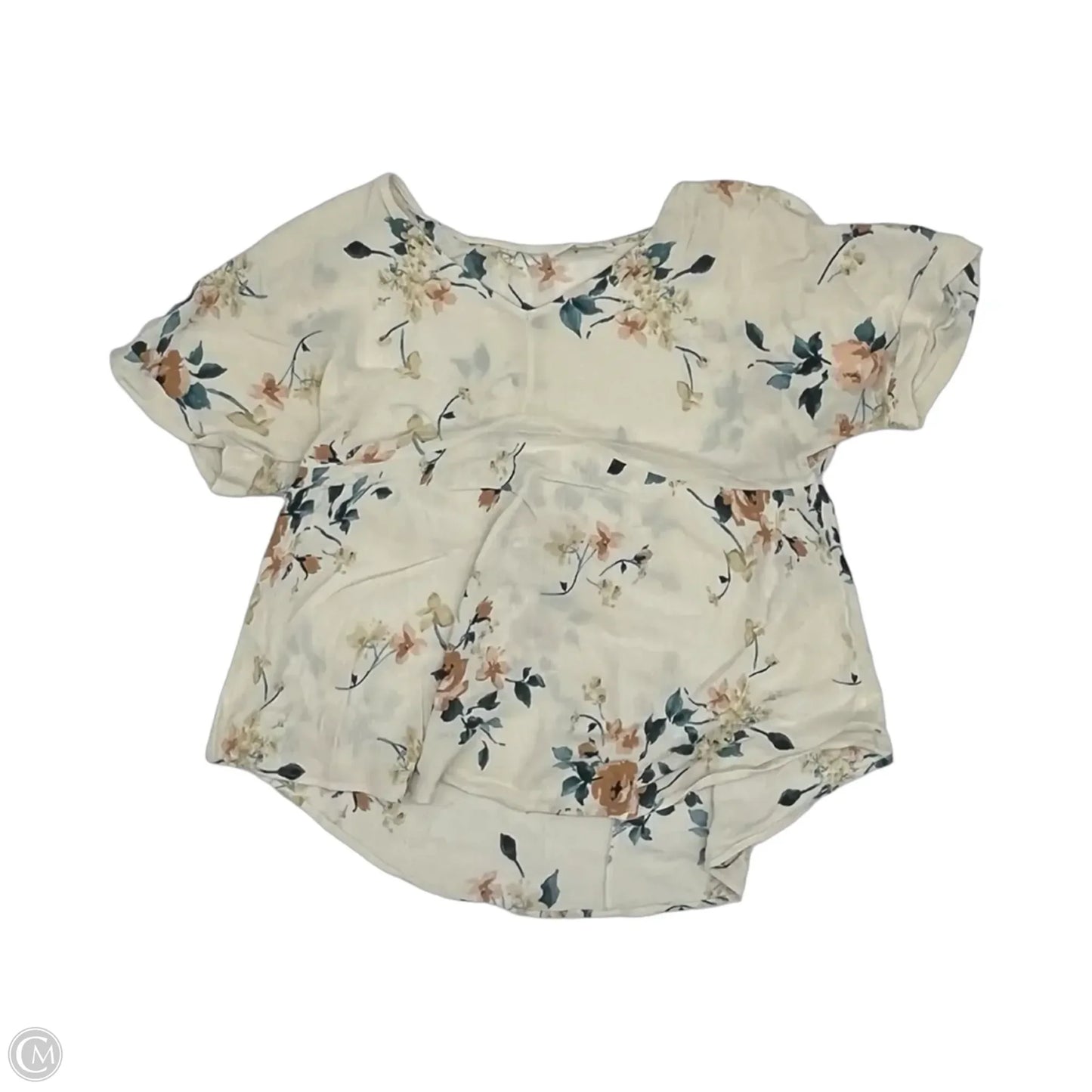 Blouse Short Sleeve By Andree By Unit In Cream, Size: S