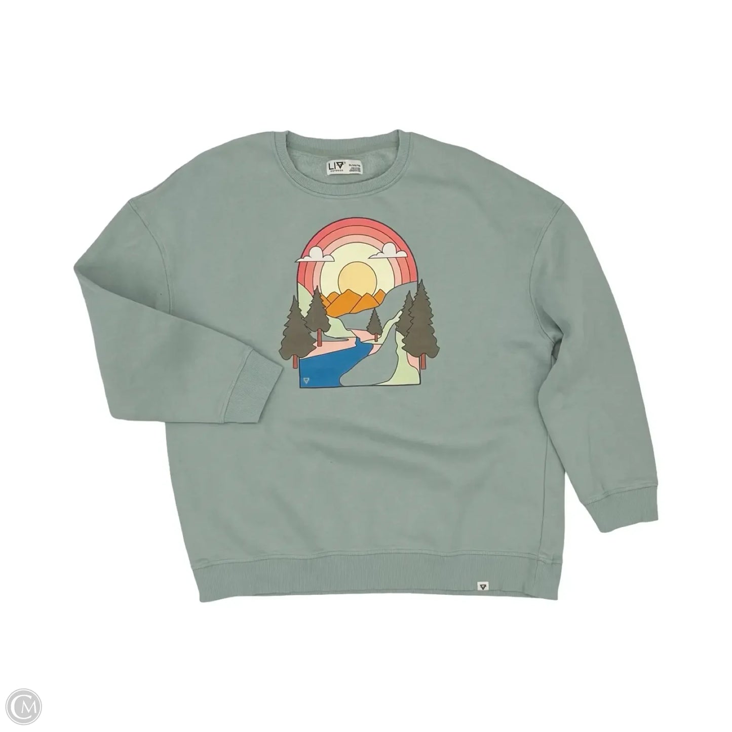 Sweatshirt Crewneck By Clothes Mentor In Green, Size: Xl