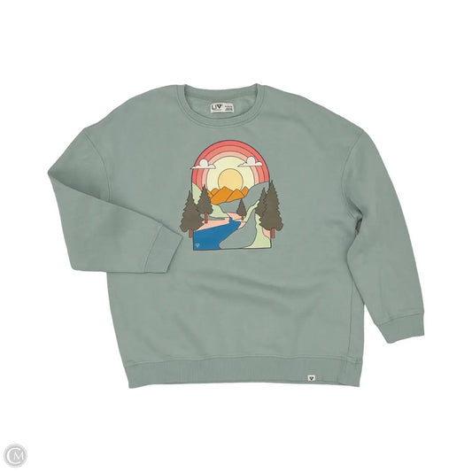 Sweatshirt Crewneck By Clothes Mentor In Green, Size: Xl