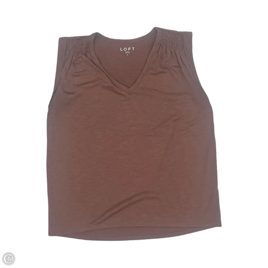 Top Sleeveless By Loft In Brown, Size: L