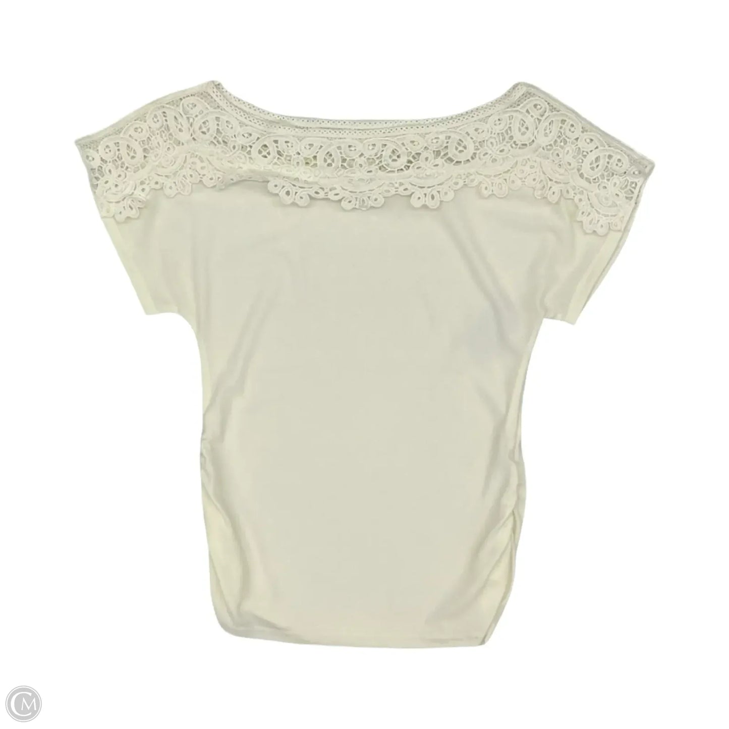 Blouse Short Sleeve By E&m In Cream, Size: S