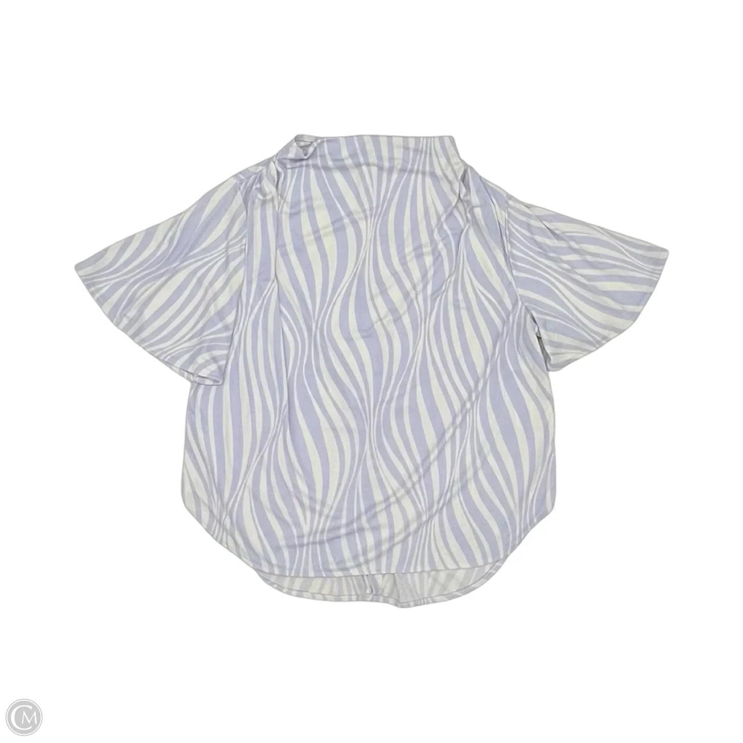Blouse Short Sleeve By Alfani In Purple & White, Size: Xl