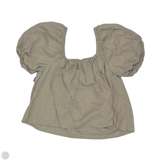 Top Short Sleeve By Aerie In Tan, Size: L