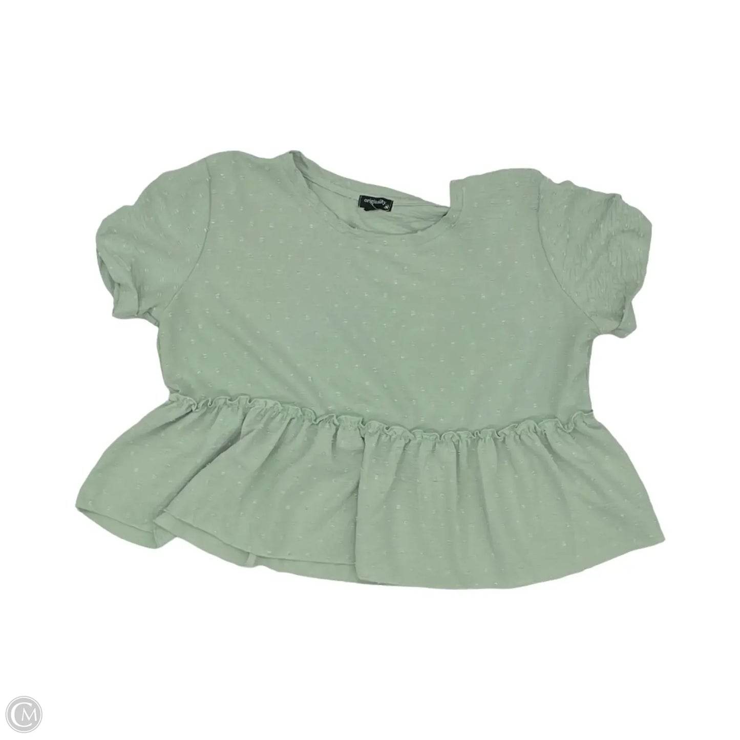 Top Short Sleeve By Originality In Green, Size: L