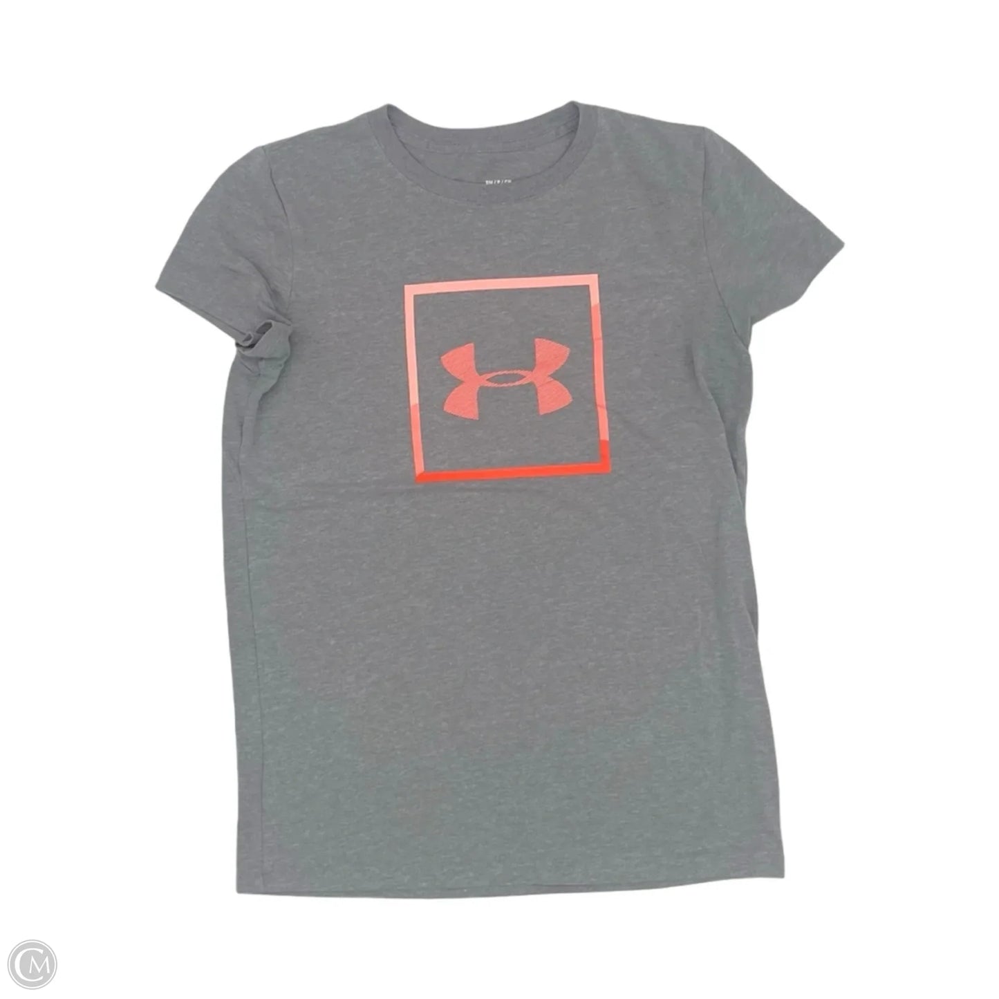 Athletic Top Short Sleeve By Under Armour In Grey, Size: S