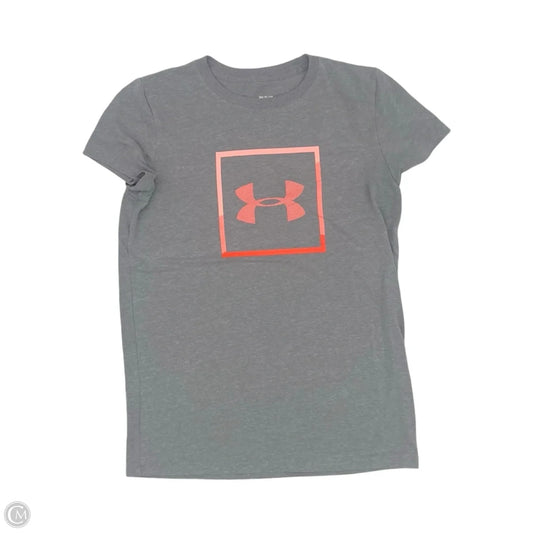 Athletic Top Short Sleeve By Under Armour In Grey, Size: S