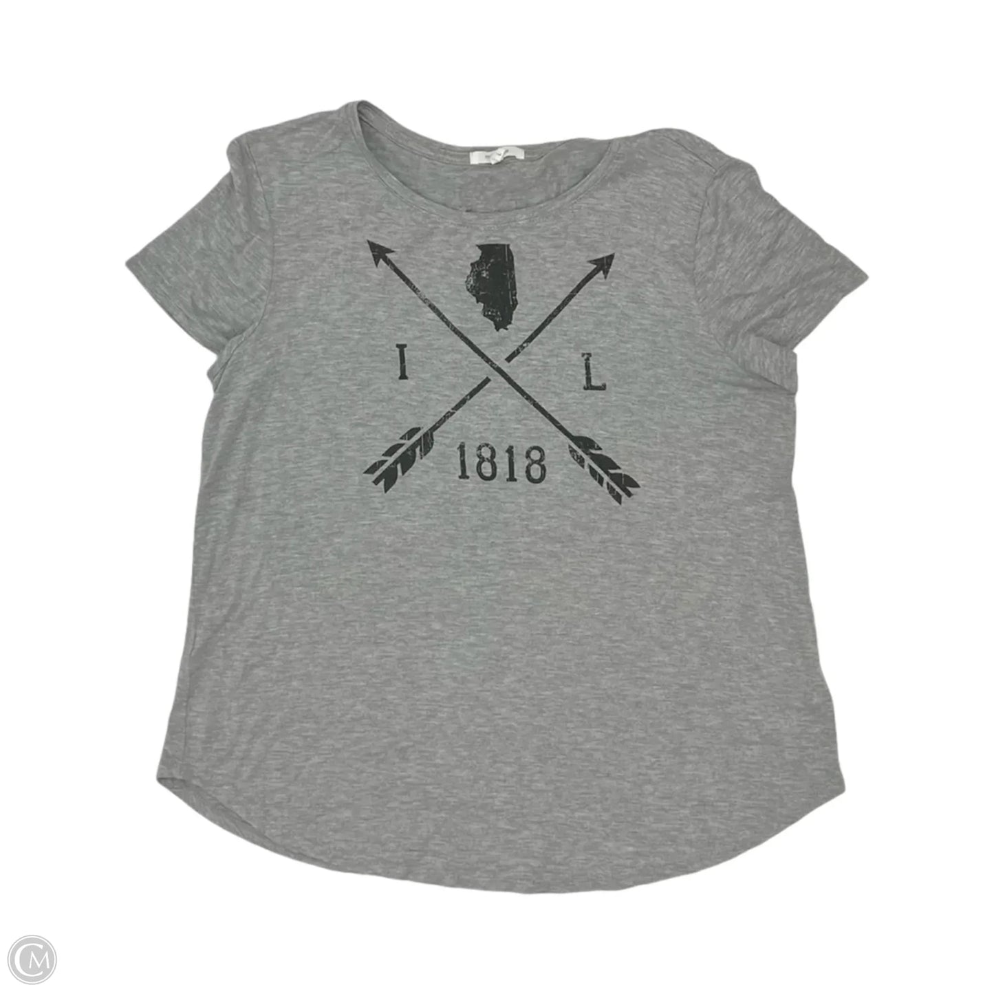 Top Short Sleeve By Maurices In Grey, Size: L