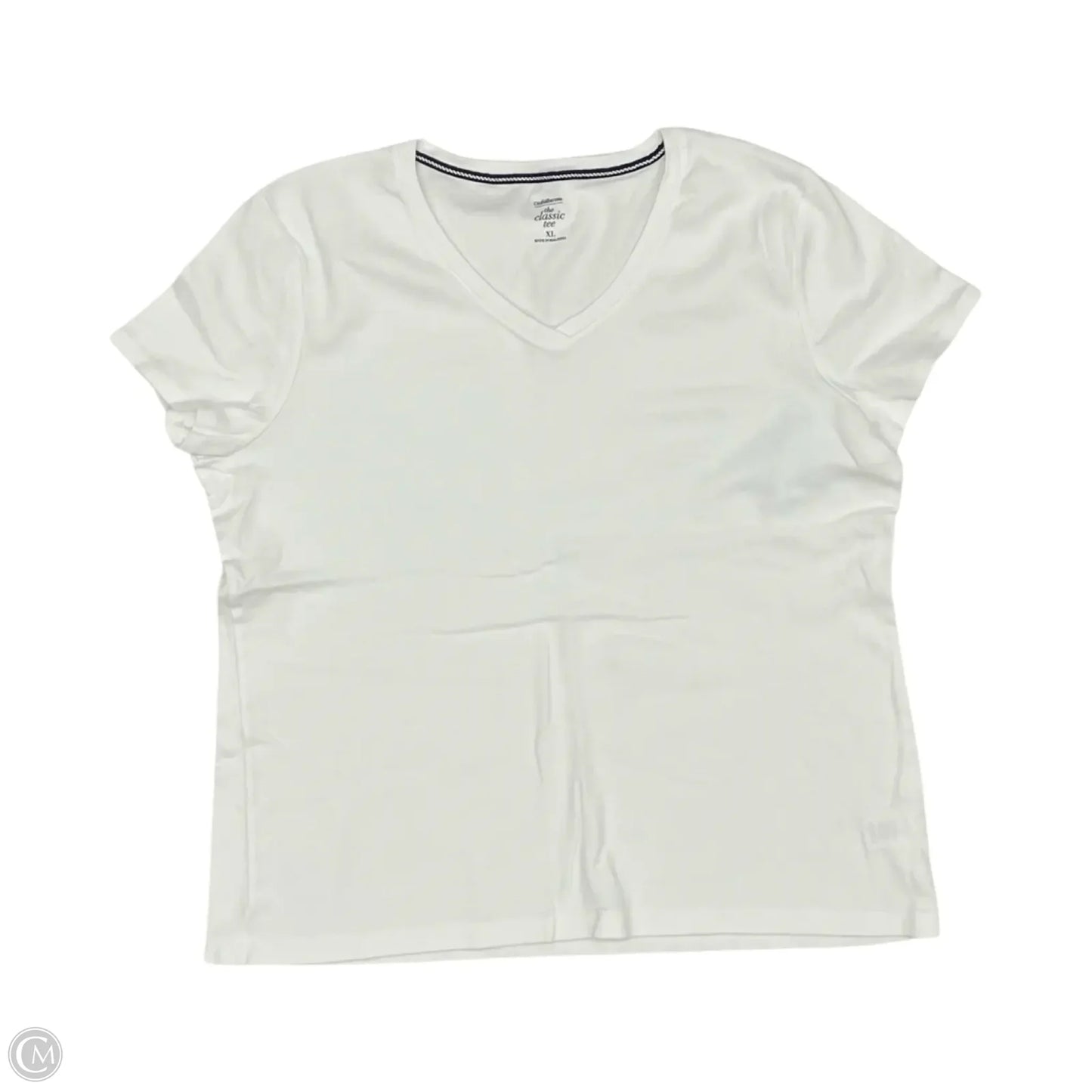 Top Short Sleeve Basic By Croft And Barrow In White, Size: Xl