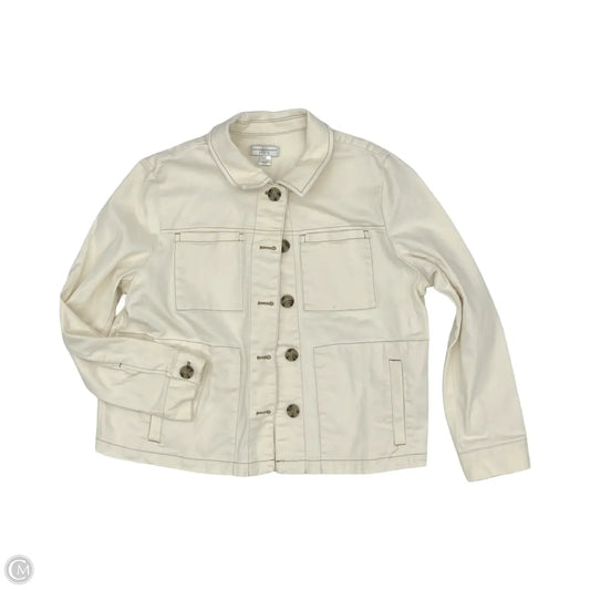 Jacket Denim By Christopher And Banks In Tan Denim, Size: Xl