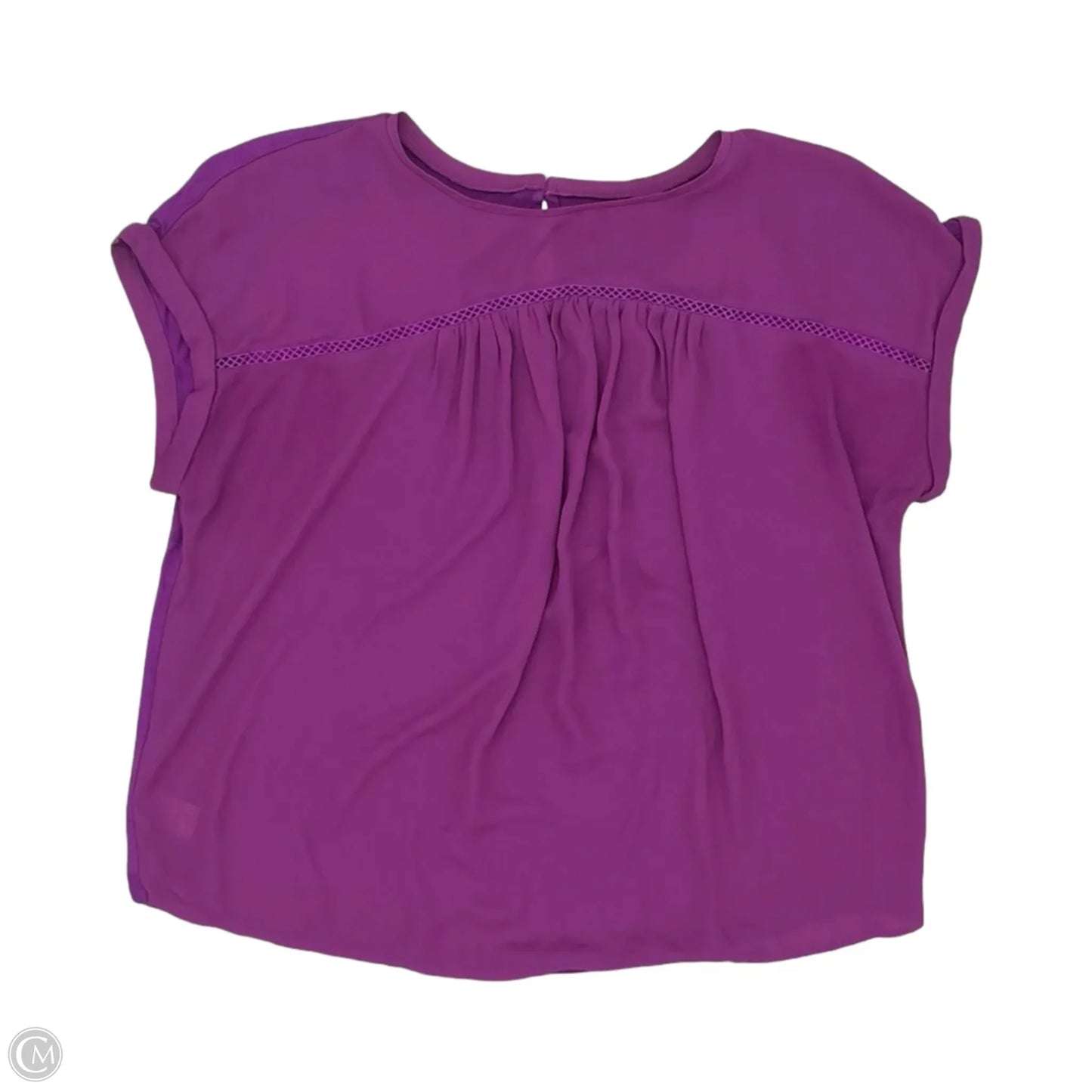 Blouse Short Sleeve By Loft In Purple, Size: Lp