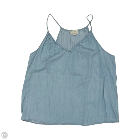 Top Sleeveless By Loft In Blue Denim, Size: L