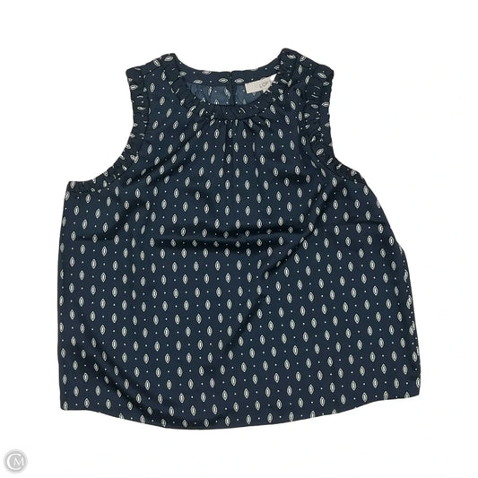Blouse Sleeveless By Loft In Blue, Size: L
