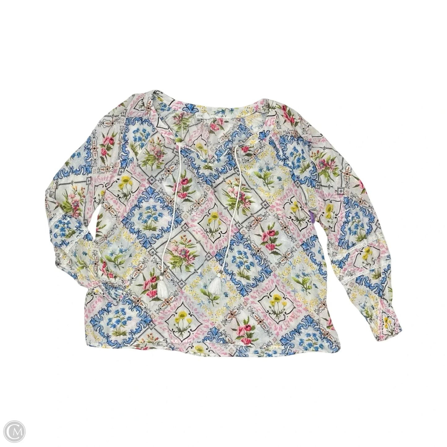Blouse Long Sleeve By Jane And Delancey In White, Size: M