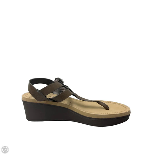 Sandals Heels Wedge By Journee In Brown, Size: 8