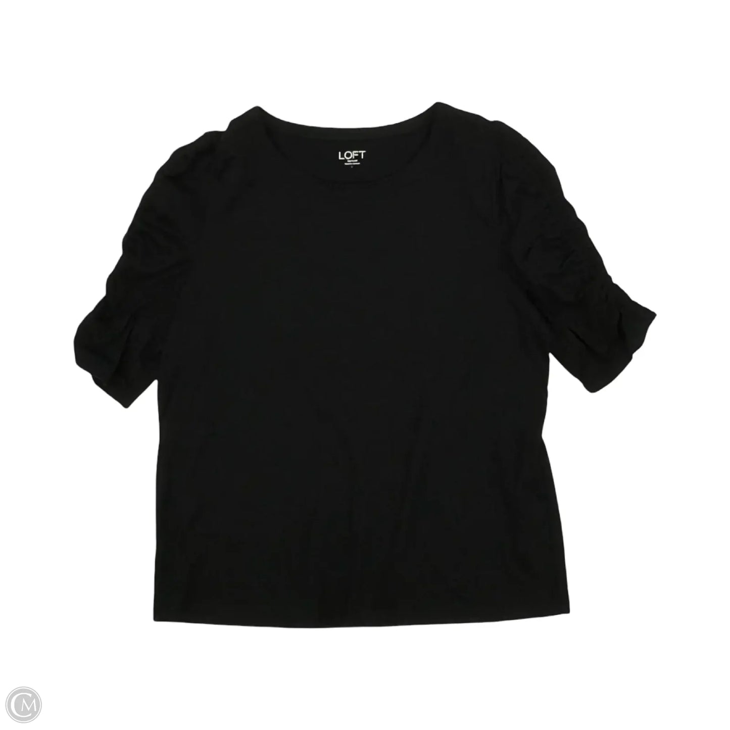 Top Short Sleeve By Loft In Black, Size: L