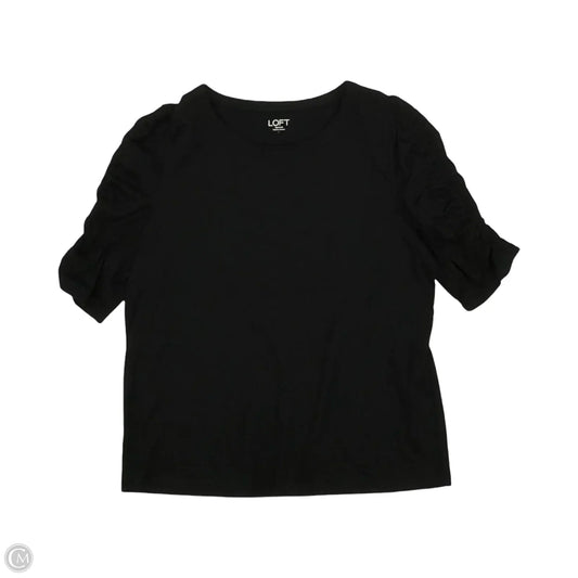 Top Short Sleeve By Loft In Black, Size: L