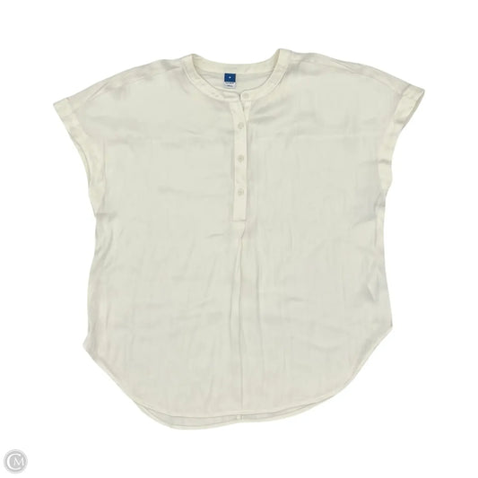 Blouse Short Sleeve By Old Navy In Cream, Size: M