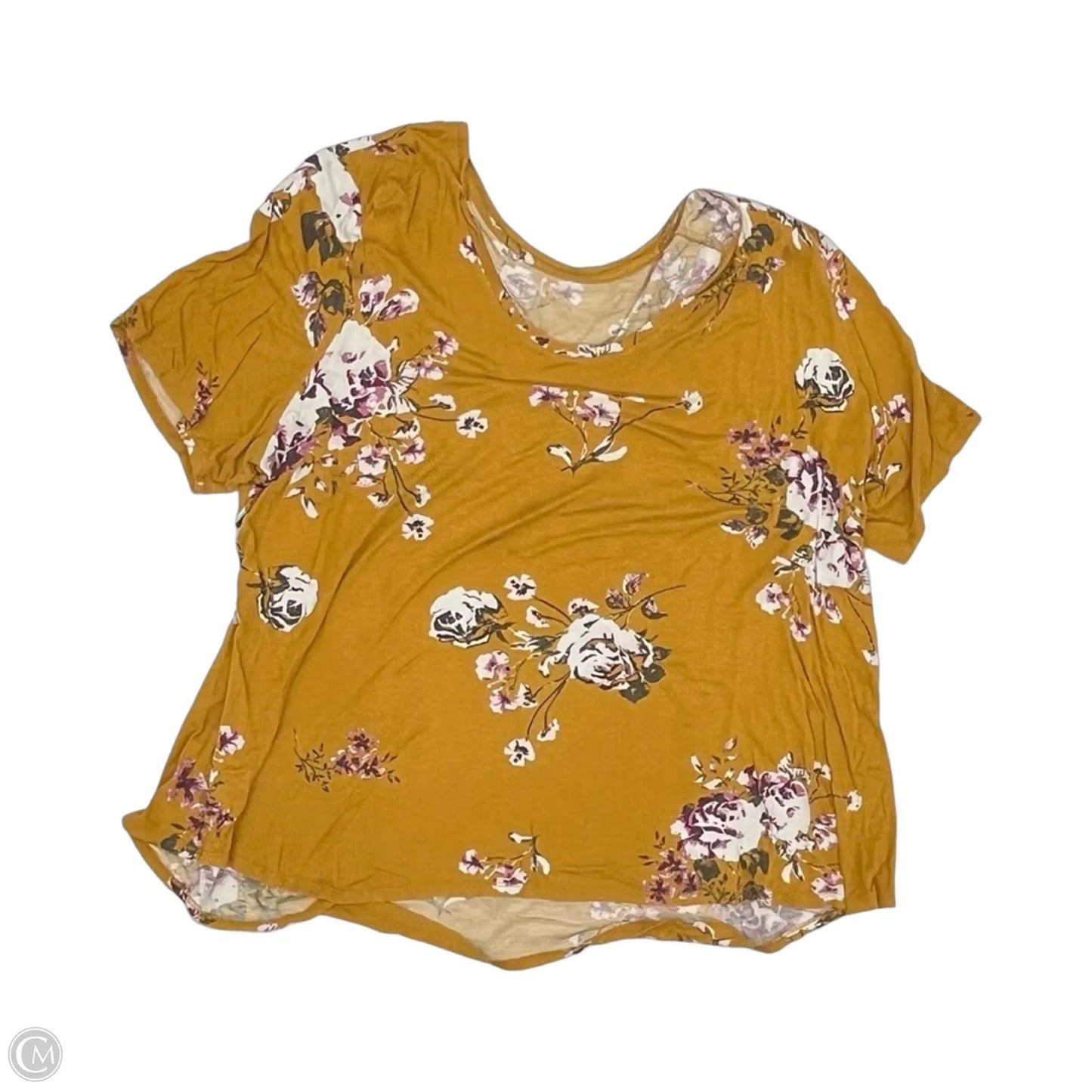 Top Short Sleeve By Maurices In Yellow, Size: 3x