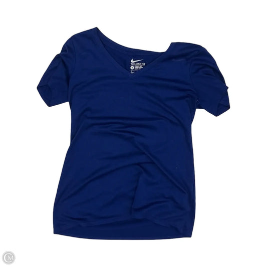 Athletic Top Short Sleeve By Nike In Blue, Size: S