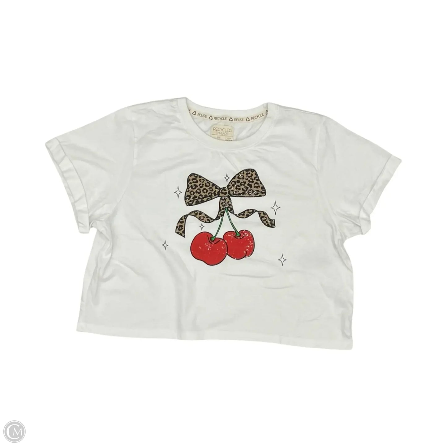 Top Short Sleeve By Clothes Mentor In White, Size: L