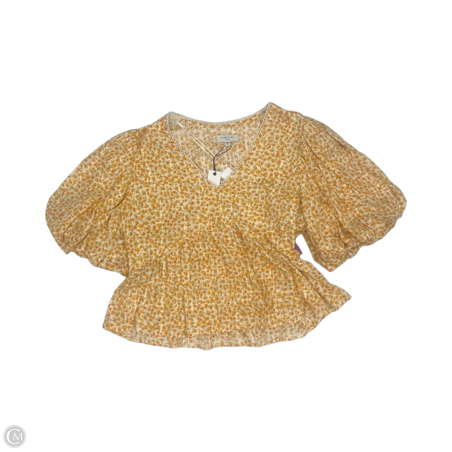Blouse Short Sleeve By Habitual In Orange, Size: L