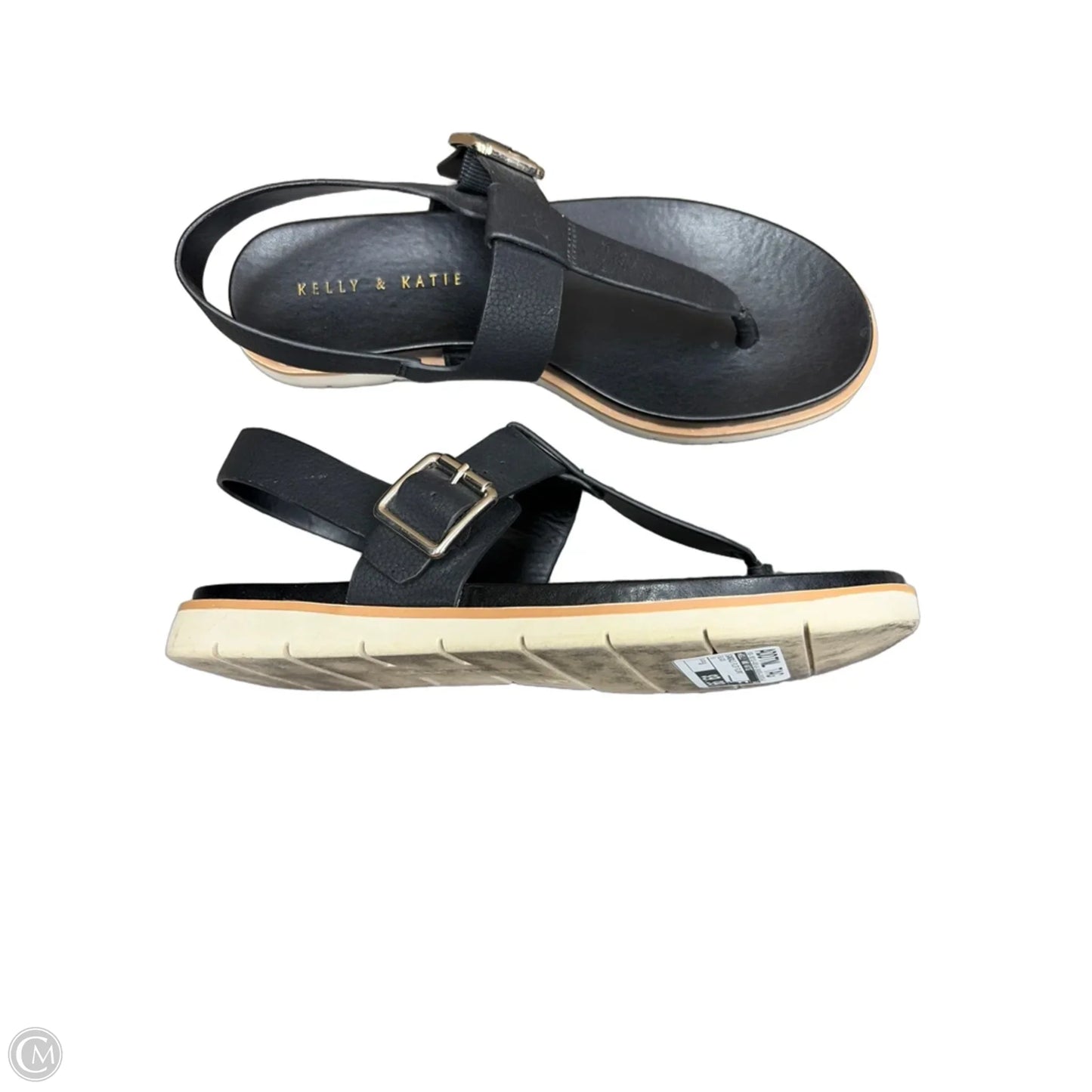 Sandals Flip Flops By Kelly And Katie In Black, Size: 8