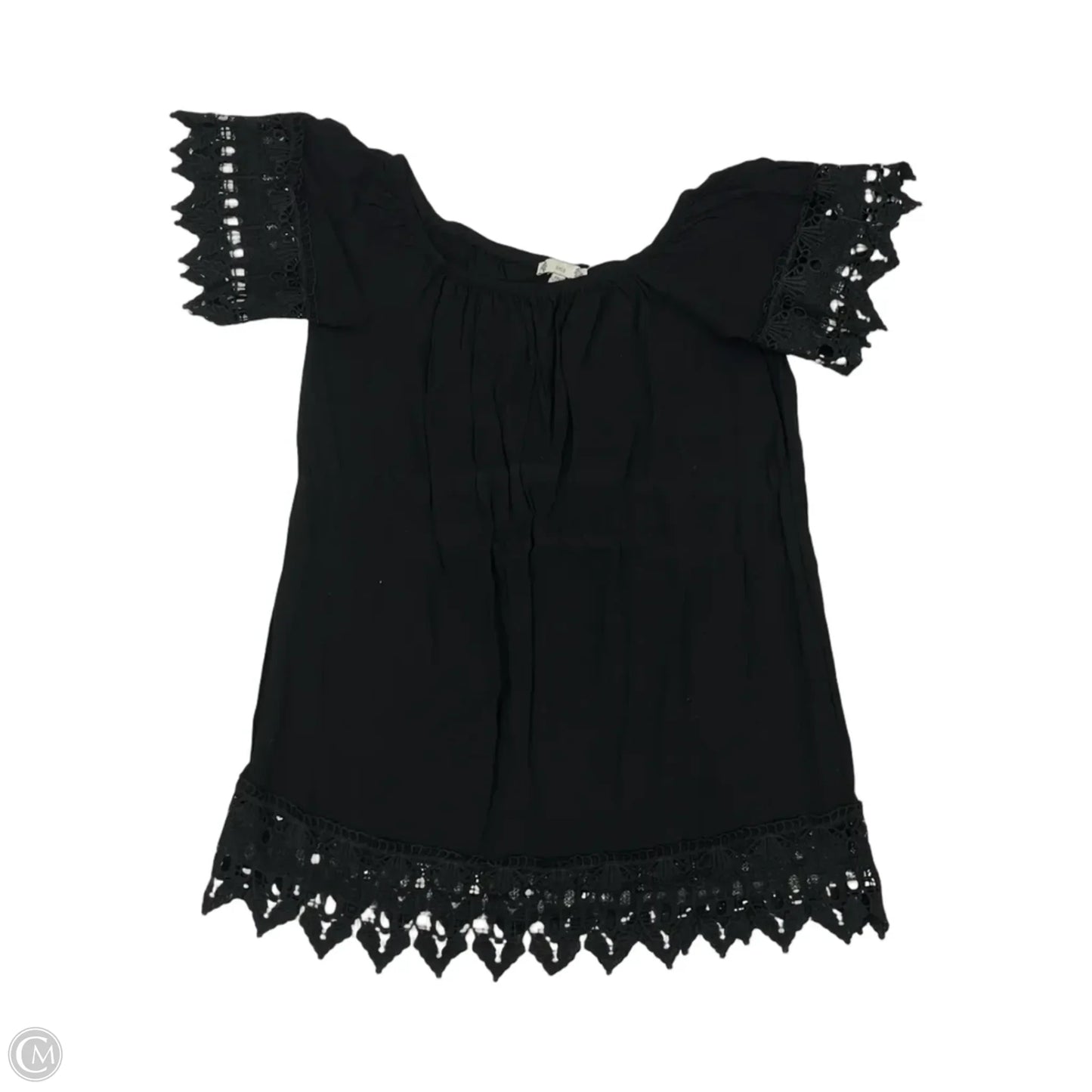 Top Short Sleeve By Iris In Black, Size: 1x