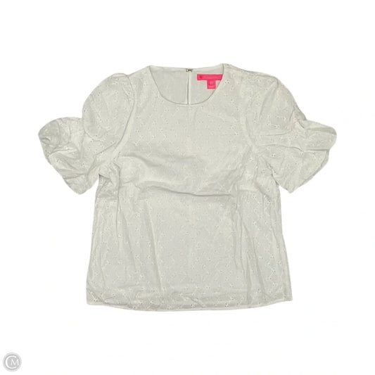 Top Short Sleeve Designer By Lilly Pulitzer In White, Size: Xs