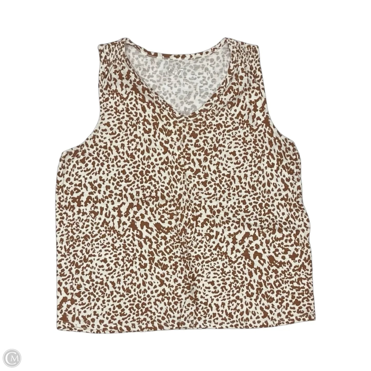 Top Short Sleeve By Maurices In Brown & White, Size: 1x
