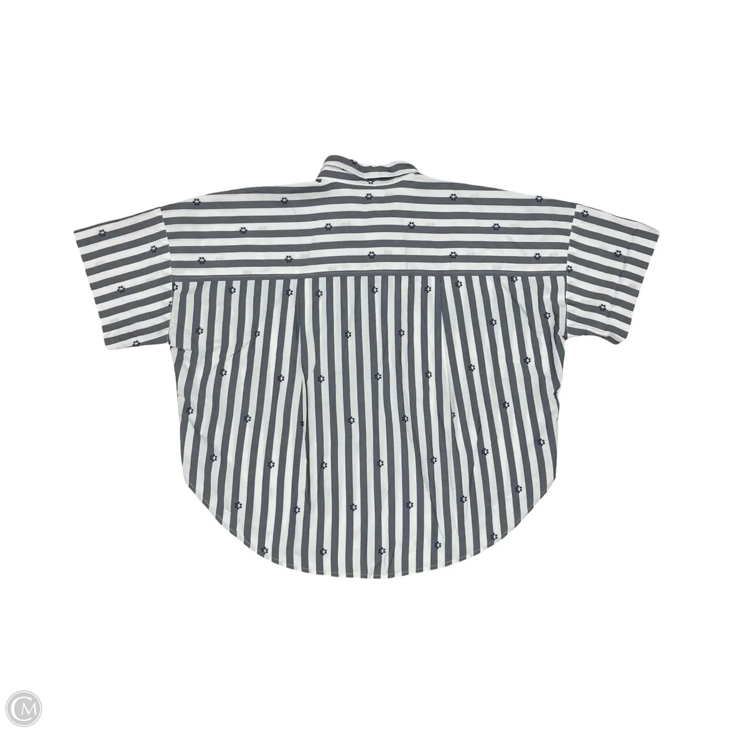 Top Short Sleeve By Loft In Blue & White, Size: M