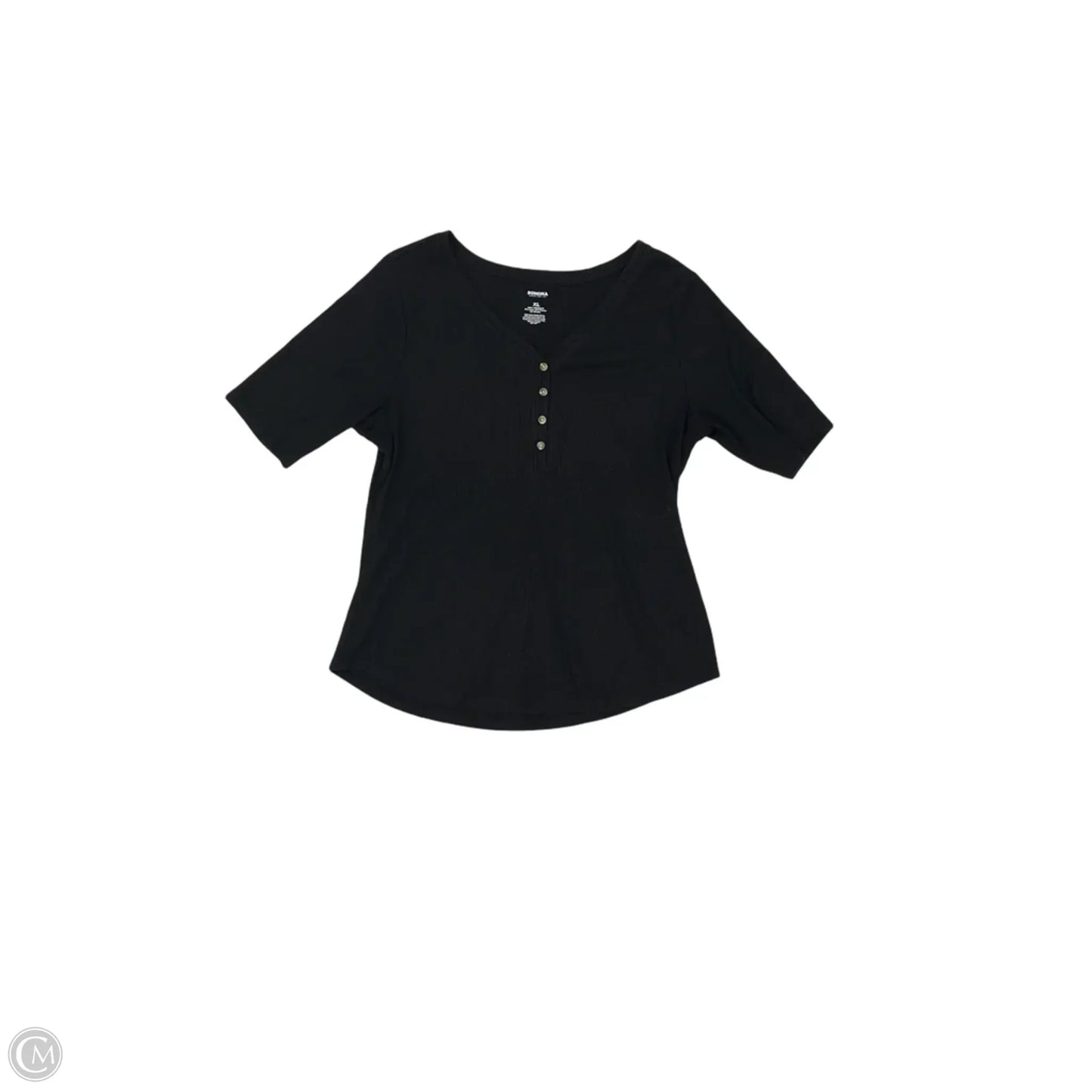 Top Short Sleeve By Sonoma In Black, Size: Xl