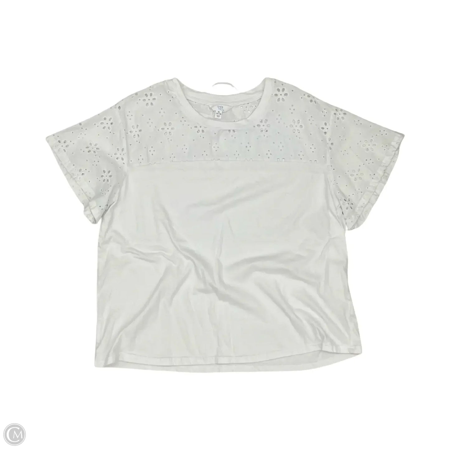 Top Short Sleeve By Time And Tru In White, Size: Xl