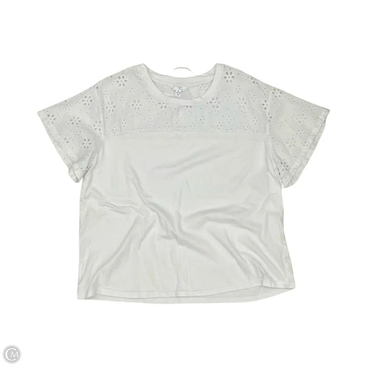Top Short Sleeve By Time And Tru In White, Size: Xl