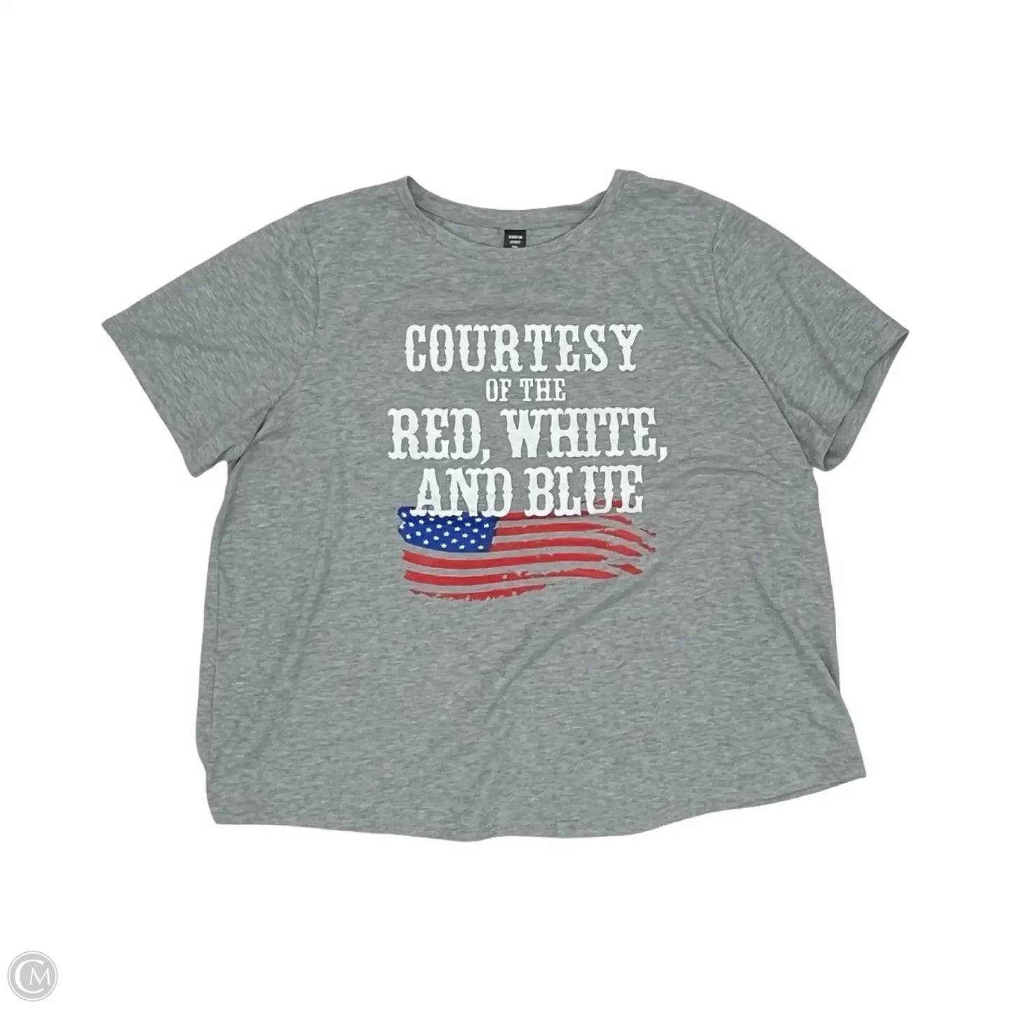 Top Short Sleeve By Shein In Grey, Size: 2x