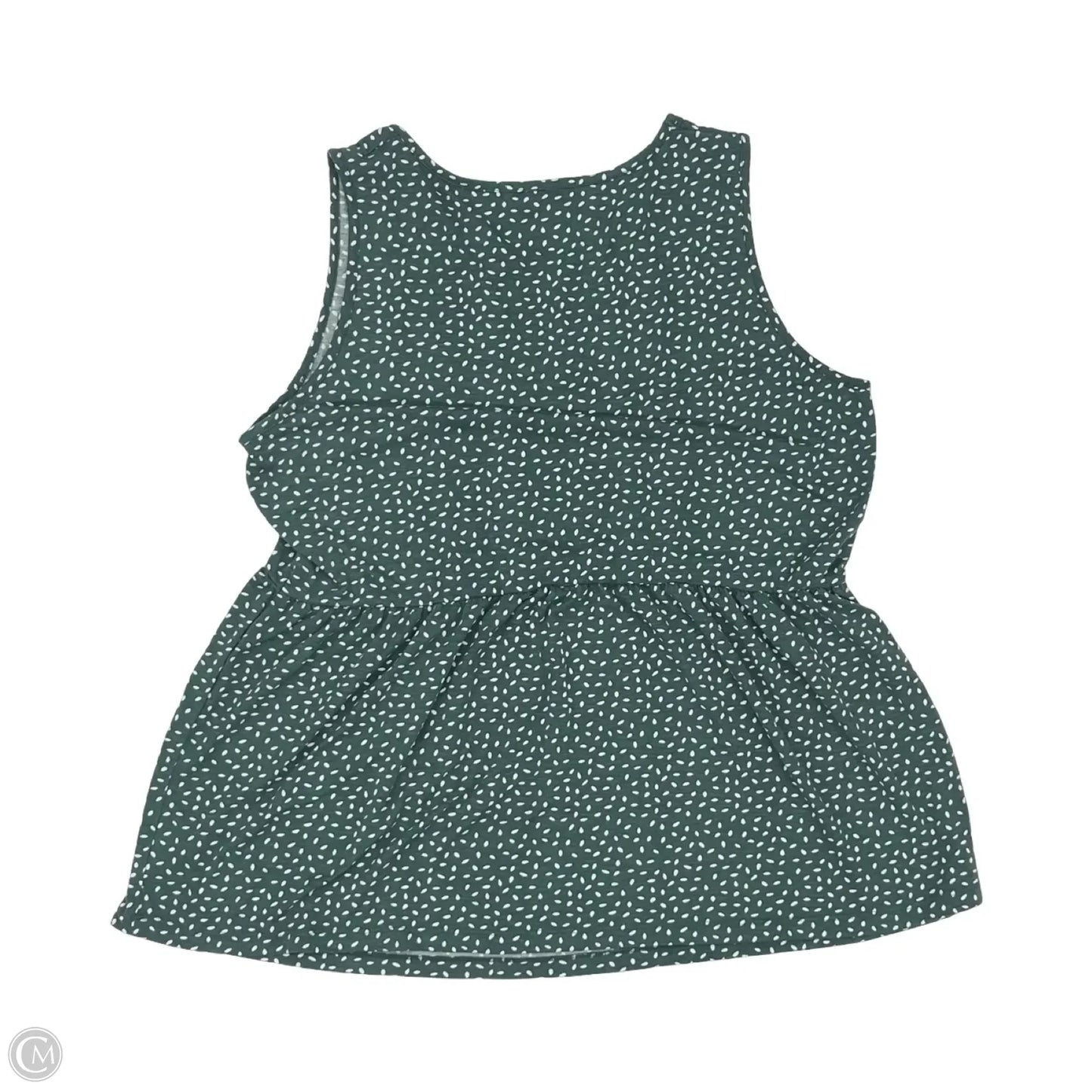 Top Sleeveless By Clothes Mentor In Green & White, Size: 1x