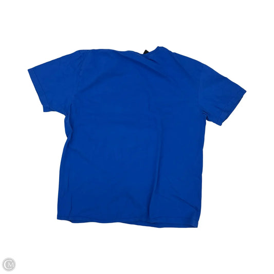 Athletic Top Short Sleeve By Gildan In Blue, Size: L