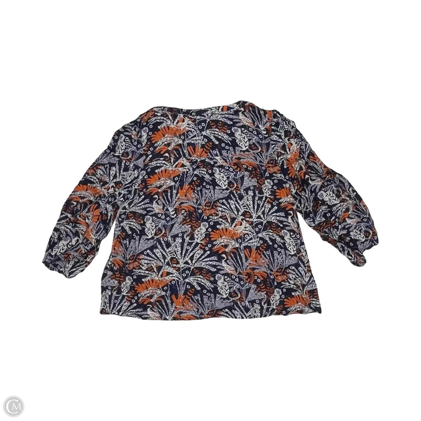Blouse Long Sleeve By Maeve In Blue & Orange, Size: M