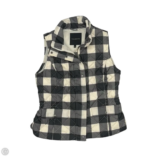 Vest Puffer & Quilted By Talbots In Cream & Grey, Size: S