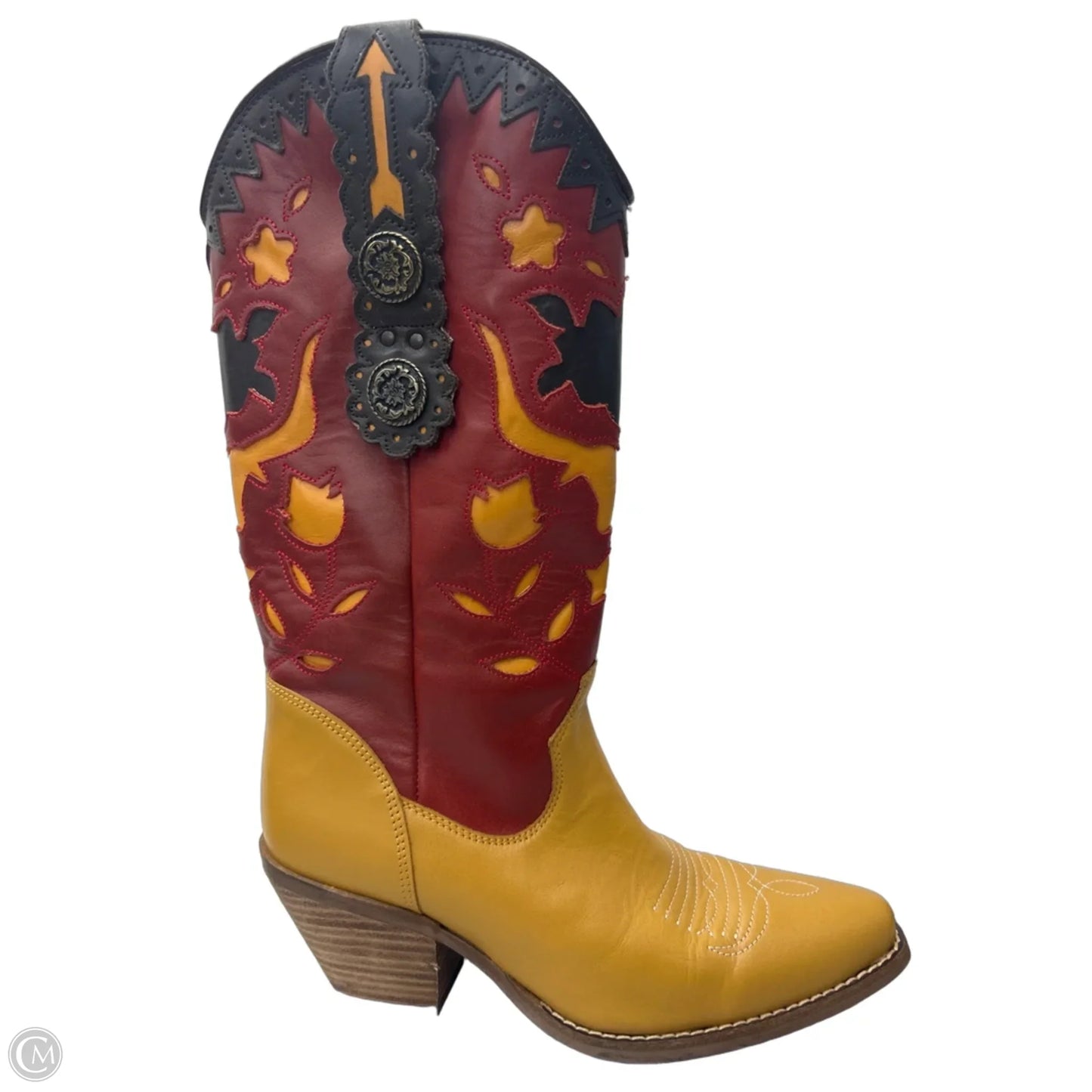 Boots Western By Dingo In Red & Tan, Size: 8.5