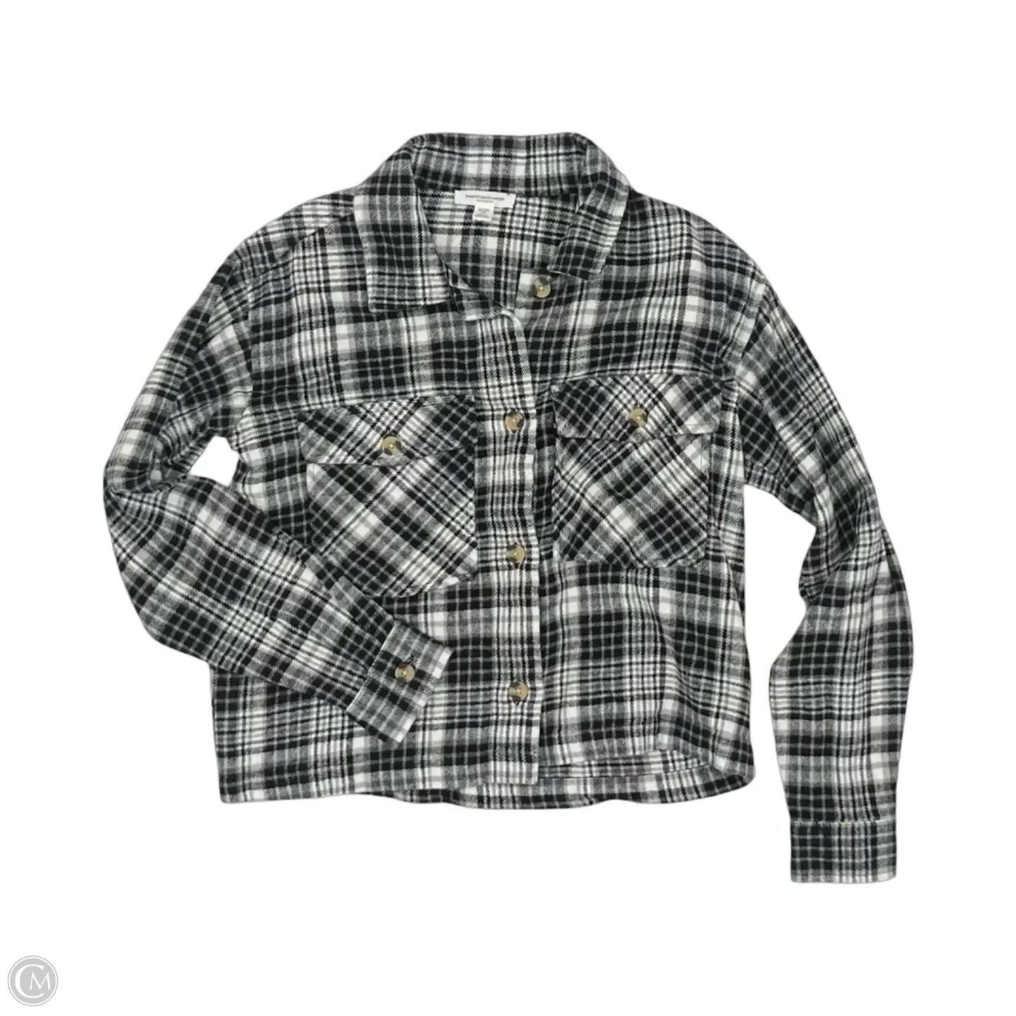 Jacket Shirt By Beachlunchlounge In Black & White, Size: Xs