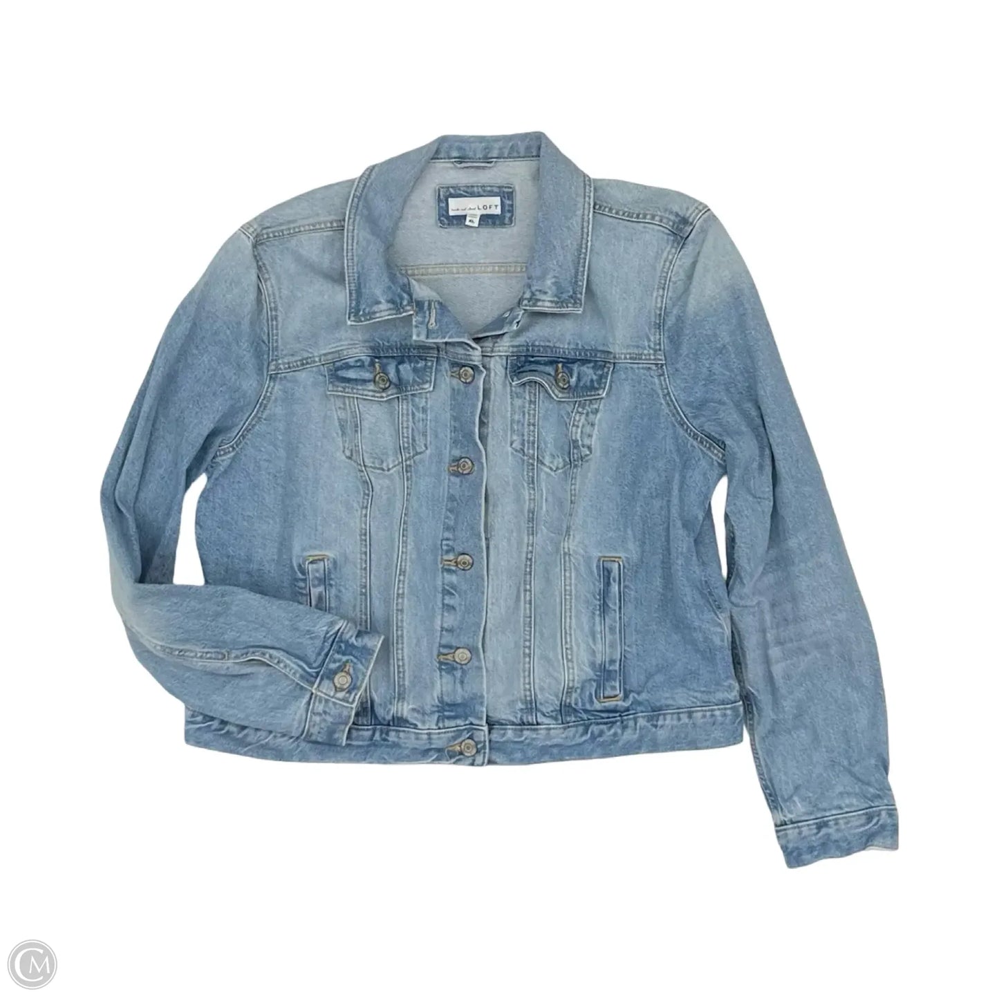 Jacket Denim By Loft In Blue Denim, Size: Xl