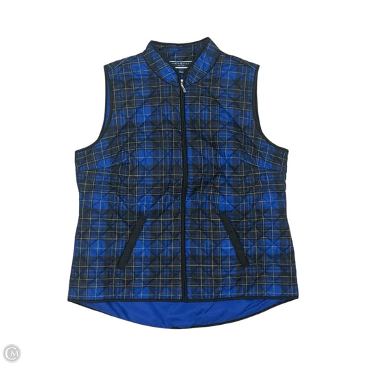 Vest Puffer & Quilted By Karen Scott In Blue, Size: L