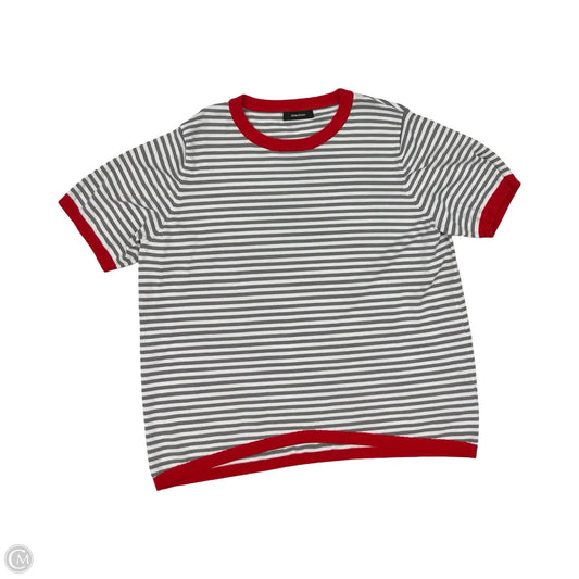 Sweater Short Sleeve By Clothes Mentor In Grey & White, Size: Xxl