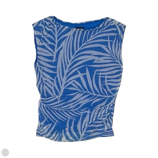Blouse Sleeveless By Inc In Blue & White, Size: Mp