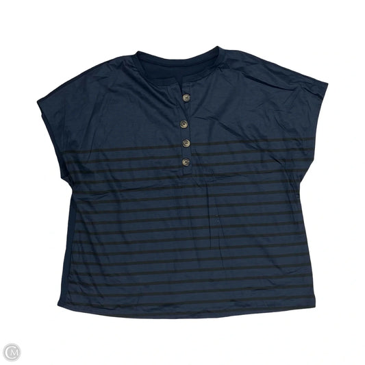 Top Short Sleeve By Cme In Black & Blue, Size: 3x